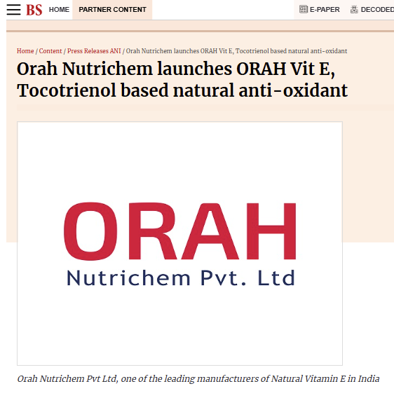 Business newspaper article - orah Nutrichem
